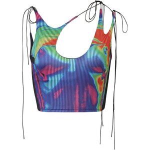 Women Y2K Crop Top Sleeveless Rave Outfit Party Club Summer Tank